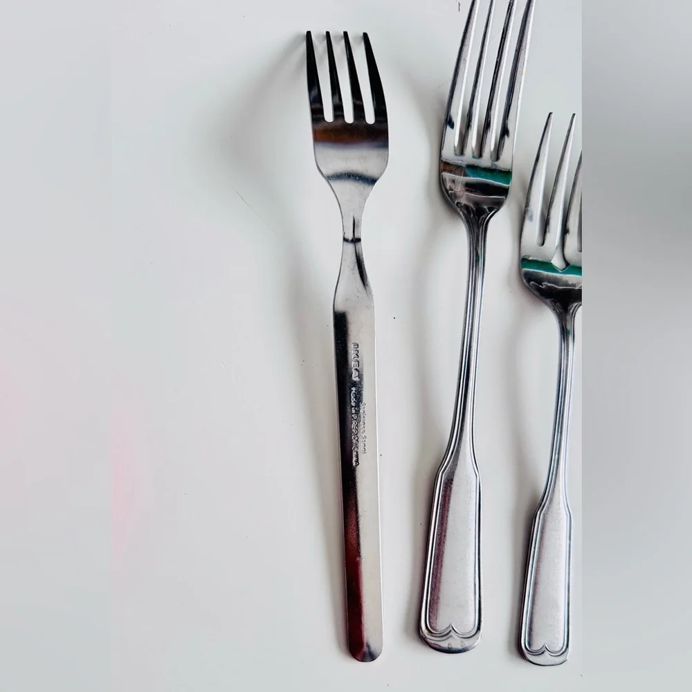 IKEA Silver Stainless Steel Flatware Set 9 Pc Silverware Fork Spoon Knife